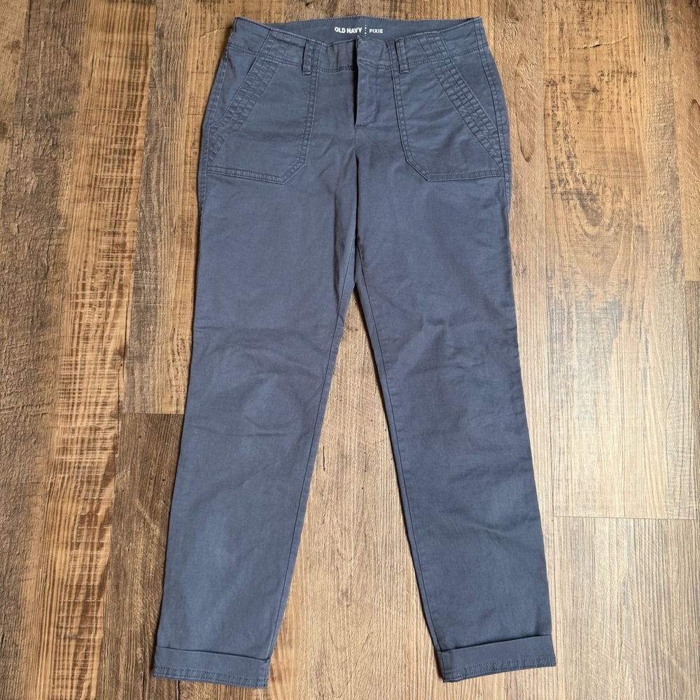 Old Navy 0 Blue Pixie Pants Regular Chinos Ankle cotton slim Low Rise Y2K